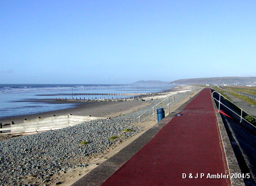 Borth beach & sea wall