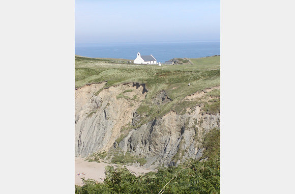 Mwnt Church & cliff